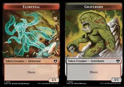 1x Elemental (24) // Graveborn (38) Token - Foil MTG Commander Masters NM Magic - Image 1