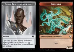 1x Emblem - Teferi, Temporal Archmage (53) // Elemental (24) Token MTG Commander - Image 1