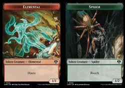 1x Elemental (24) // Spider (36) Token MTG Commander Masters NM Magic Regular - Image 1