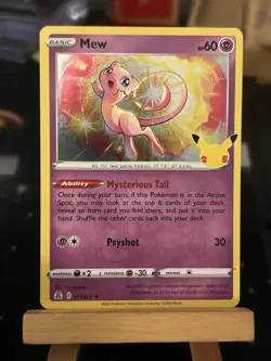 Mew # 011/025 Holo Rare 2021 Pokemon Card Celebrations 25th Anniversary NM 7 - Image 1