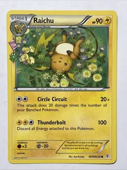 Raichu RC9/RC32 C Pokemon TCG Card Radiant Collection Generations - Image 1