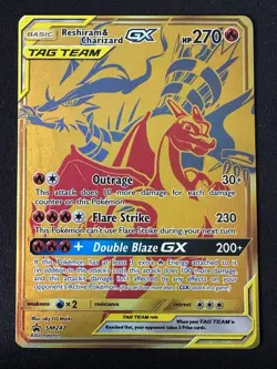 POKEMON TCG RESHIRAM & CHARIZARD GX SM247 TAG TEAM BLACK STAR PROMO ENGLISH 2 - Image 1