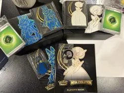 Pokemon TCG: Mega Evolution Lucario Gardevoir ETB Sleeves, Energy, Dice, Coins - Image 1