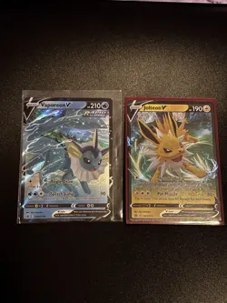 Pokemon TCG Jolteon SWSH151 & Vaporeon SWSH150 Black Star Promo NM - Image 1