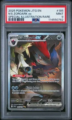 2025 POKEMON JTG EN-JOURNEY TOGETHER #185 N'S ZOROARK EX PSA 9 - Image 1