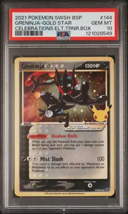 2021 POKEMON SWSH BLACK STAR PROMO #144 GRENINJA-GOLD STAR PSA 10 - Image 1