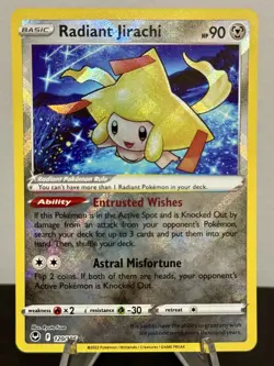 Radiant Jirachi 120/195 Ultra Rare Silver Tempest Pokemon TCG - Image 1
