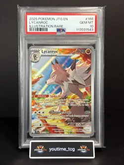 2025 Pokemon Jtg En-Journey Together Illustration Rare Lycanroc #166 PSA 10 - Image 1