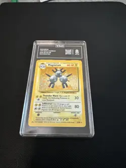 TAG 8 Pokemon TCG Magneton Base Set Holo Unlimited Rare Card 9/102 - Image 2