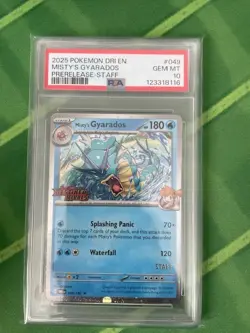 Pokemon PSA 10 Misty's Gyarados 049/182 Destined Rivals STAFF Prerelease Promo - Image 1