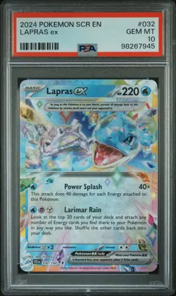2024 POKEMON SCR EN-STELLAR CROWN #032 LAPRAS EX PSA 10 - Image 1