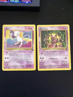 Mew Mewtwo 8 14 Black Star Promo Rare Pokemon Cards - Image 1