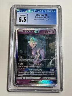 CGC 5.5 Mewtwo GX 2017 Shining Legends 78/73 Secret Rare Holo Pokemon Card - Image 1