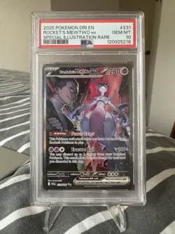 Pokemon TCG Destined Rivals Team Rockets Mewtwo EX Card 231/182 PSA 10 - Image 1