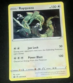 Pokemon TCG Rayquaza SWSH029 Black Star Promo Cosmos Holo Card - Image 1