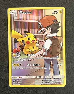 Pikachu (241/236) Sun Moon Cosmic Eclipse Secret Rare Holo Pokemon Card Ash Red - Image 1