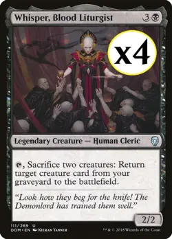 4x - Whisper, Blood Liturgist - #111 - x4 - Dominaria - CUC NM MTG - Image 1