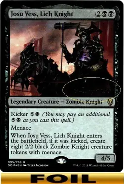 1x - Josu Vess, Lich Knight - FOIL PRERELEASE PROMO #95s - Dominaria - NM MTG - Image 1