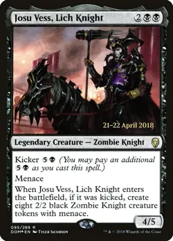 1x - Josu Vess, Lich Knight - FOIL PRERELEASE PROMO #95s - Dominaria - NM MTG - Image 2