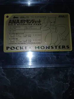 1998 ANA POKEMON JET GOLD BOARDING PASS PSA 10 GEM MINT MEWTWO POCKET MONSTERS - Image 2