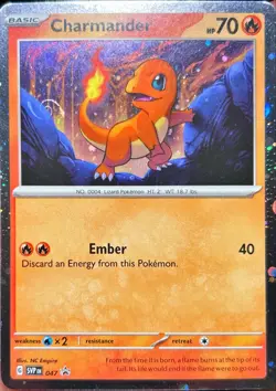 HD SWIRL Charmander 047 BLACK STAR PROMO 151 Pokemon 🌀🔥 - Image 1