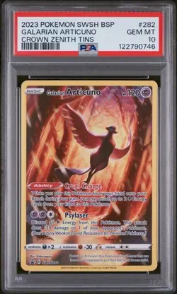 2023 Pokemon Galarian Articuno SWSH282 Crown Zenith Black Star Promo PSA 10 - Image 1