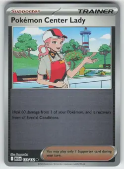Pokemon Center Lady Reverse Holo Common ME01: Mega Evolution 123/132 LP-NM - Image 1