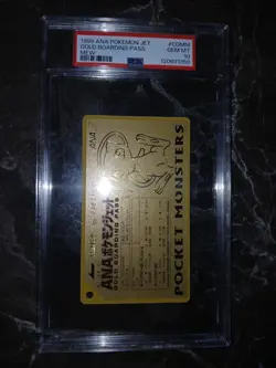 1998 ANA POKEMON JET GOLD BOARDING PASS PSA 10 GEM MINT MEW POCKET MONSTERS PM - Image 1