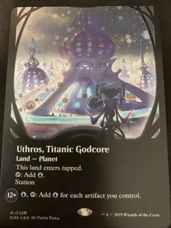 Uthros, Titanic Godcore (Borderless) (Galaxy Foil) Edge of Eternities Foil - Image 1