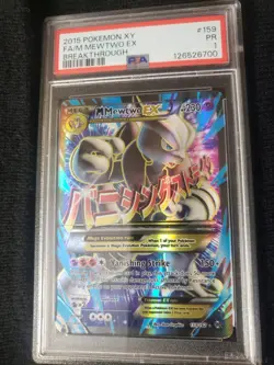 2015 POKEMON XY BREAKTHROUGH #159 FULL ART/M MEWTWO EX PSA 1 - Image 1