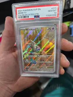Pokemon TCG SVP Paldean Fates Mimikyu Black Star Promo ETB #075 PSA 10 - Image 1