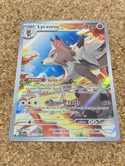 Lycanroc 166/159 Illustration Rare Holo SV: Journey Together Pokemon JTG NM - Image 1
