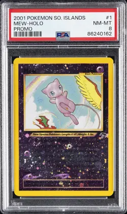 2001 POKEMON SOUTHERN ISLANDS PROMO #1 MEW-HOLO PSA 8 - Image 1