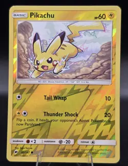 Pokemon TCG Burning Shadows - Pikachu 40/147 Reverse Holo LP - Image 1