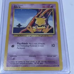 Pokemon Card - Abra Base Set (Shadowless) 43/102 1st Edition LP - Image 1