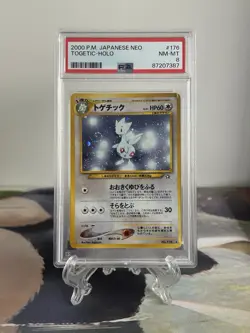Pokemon Card Togetic - Japanese Neo Genesis Set No. 176 - PSA 8 NM-MT Holo - Image 1