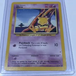 Pokemon Card - Abra Base Set (Shadowless) 43/102 1st Edition LP - Image 1