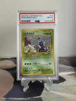 Pokemon Card Heracross - Japanese Neo Genesis Set No. 214 - PSA 8 NM-MT Holo - Image 1