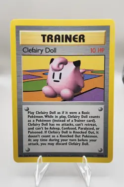 Clefairy Doll Trainer Card Rare 70/102 Base Set Vintage Pokemon Card 1999 WOTC - Image 1