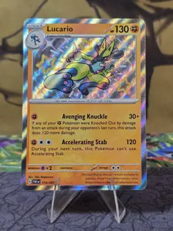 Pokemon TCG Lucario Paldean Fates Shiny Rare Holo Card 174/091 NM/M Condition - Image 1