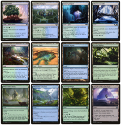 MTG - 12 x Different Green & Blue Simic Lands for COMMANDER deck building - LP - Image 1
