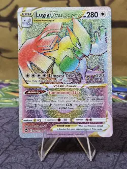 Lugia VSTAR 202/195 Pokemon Silver Tempest English Rainbow Secret Rare NM - Image 2