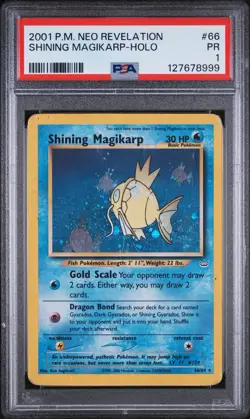PSA 1 Shining Magikarp Holo #66 Pokemon Neo Revelation Low Pop Rare WoTC PR HTF - Image 1