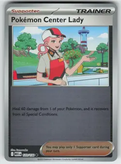 Pokemon Center Lady Reverse Holo Common ME01: Mega Evolution 123/132 LP-NM - Image 1