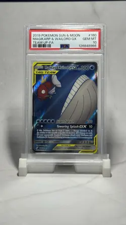 PSA 10 💎 2019 Pokemon S&M Team Up FA: #160 Magikarp & Wailord GX - Image 1