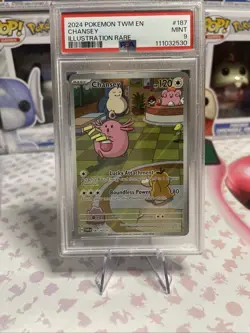 2024 Pokemon TWM En-Twilight Masquerade #187 Chansey Illustration Rare PSA 9 - Image 1