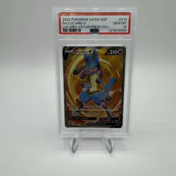 PSA 10 GEM MINT LUCARIO V Prem Coll #213 2022 Promo Full Art Pokemon - Image 3