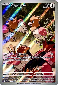 Spearow 151/132 Illustration Rare Pokemon TCG 2025 MEGA EVOLUTIONS English NM+ - Image 1