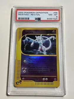 2002 Pokemon Expedition Set Mewtwo Reverse Holo #56/165 PSA 8 - Image 1