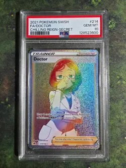 PSA 10 Doctor 214/198 - Sword & Shield Chilling Reign Secret Rare Pokemon TCG - Image 1